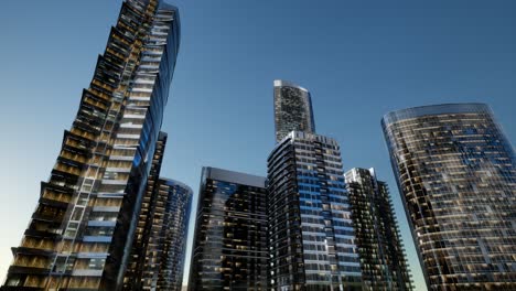 city skyscrapers at night