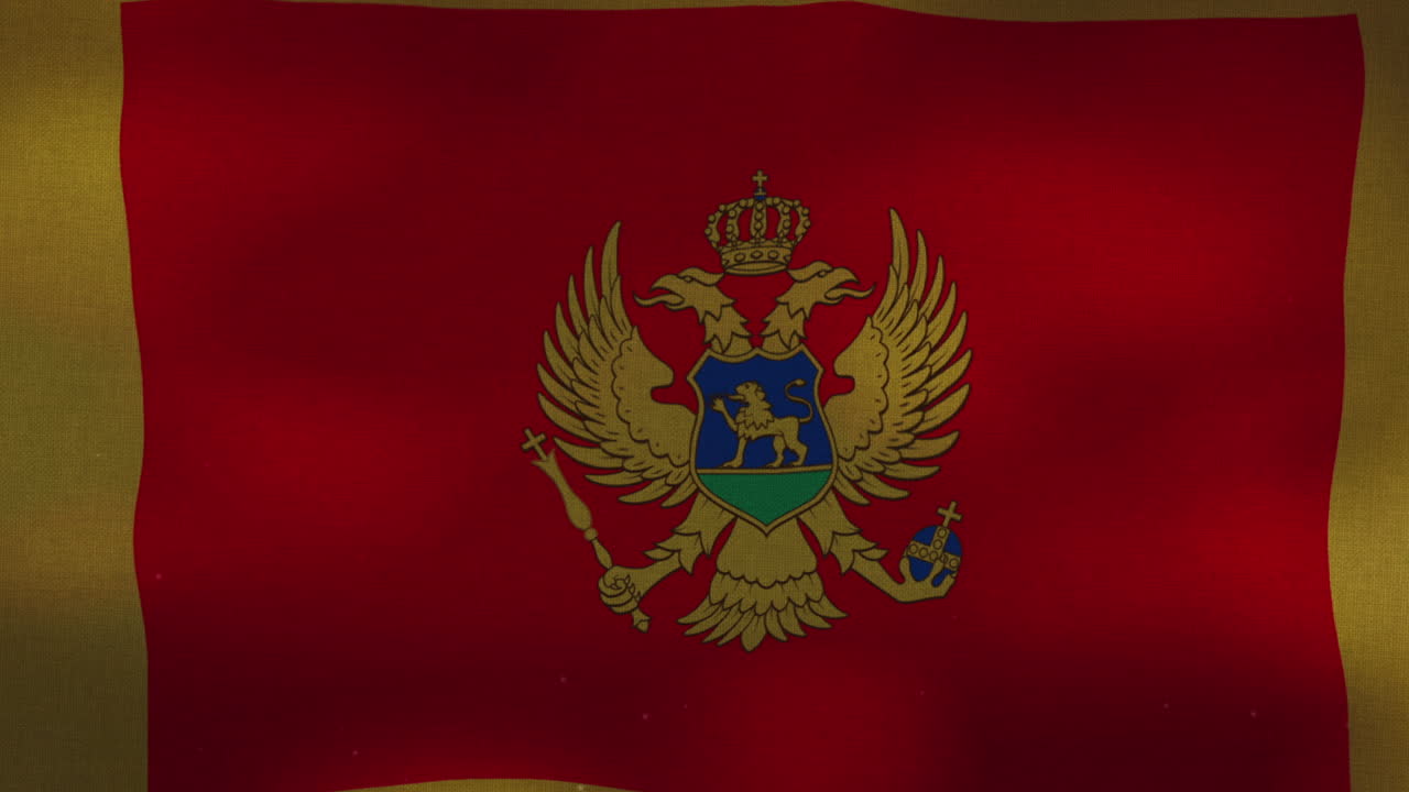 la bandera nacional de montenegro ondeando