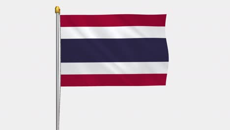 loop video of thailand flag  fluttering in the wind, slow motion video of 4k , with alpha channel
