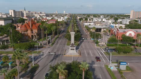 Aerial-view-of-Galveston-Island,-Texas