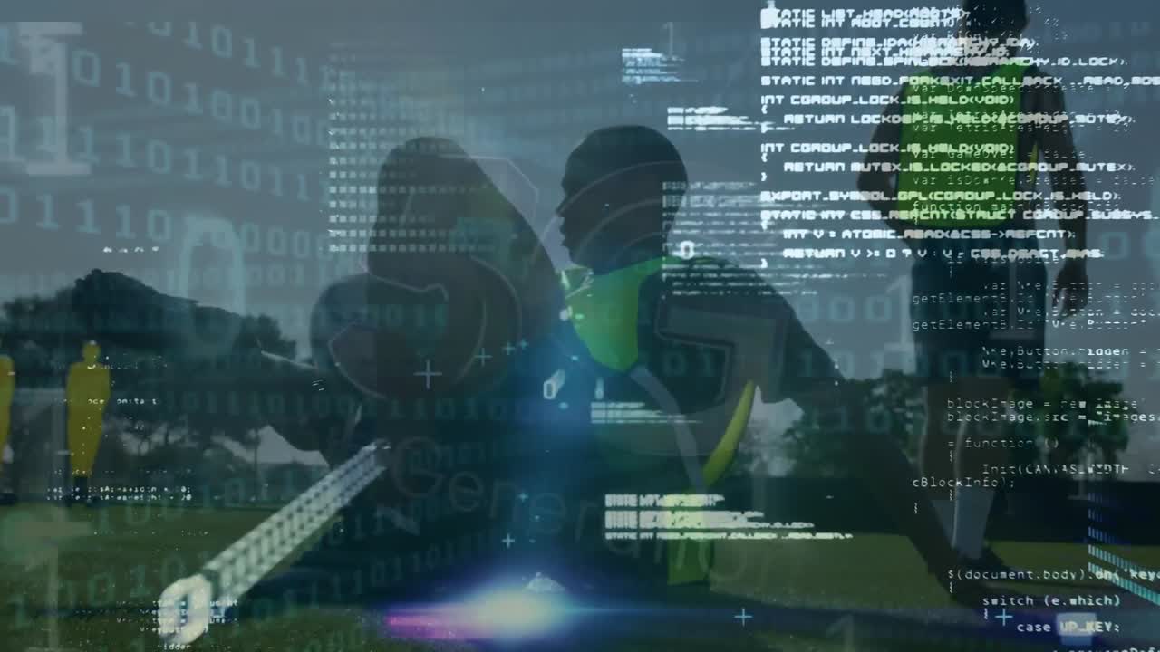 Animation of data processing over diverse male soccer players