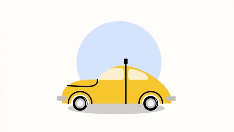 yellow vintage car illustration