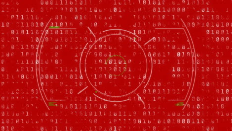 Animation-of-binary-coding-and-data-processing-over-scope-scanning