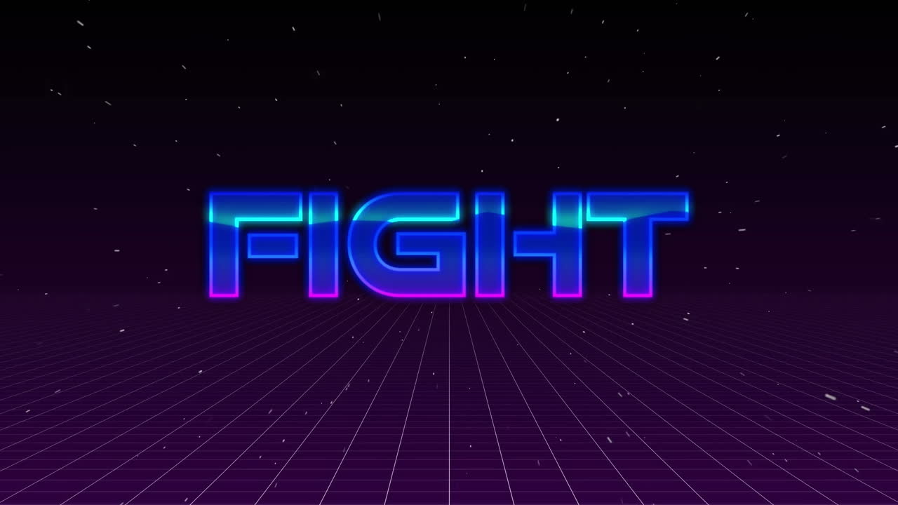 animación de la lucha en el espacio abstracto negro digital