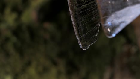 ice dripping water drops, ice melting macro close up