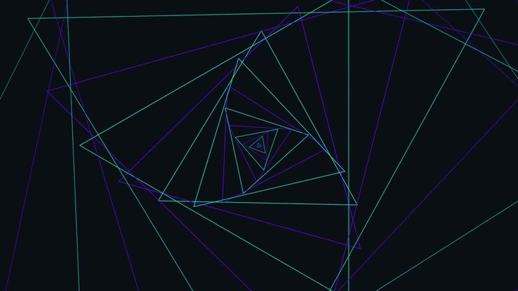 Abstrakt geometrisk tunnel af roterende trekanter