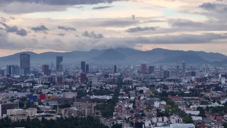 shot of mexico city main buildings at sunset
