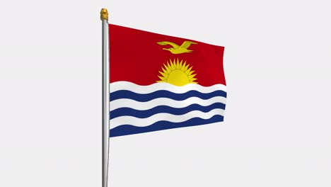 video de bucle de la bandera de kiribati revoloteando en el viento, video en cámara lenta de 4k, con canal alfa