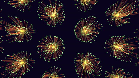 glowing yellow star pattern on a black background