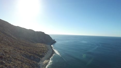 aerial drone shot of the cabo pulmo landscape, cabo pulmo national park, baja california sur