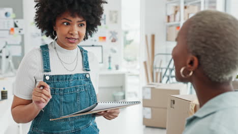 Black-woman,-delivery-and-logistics