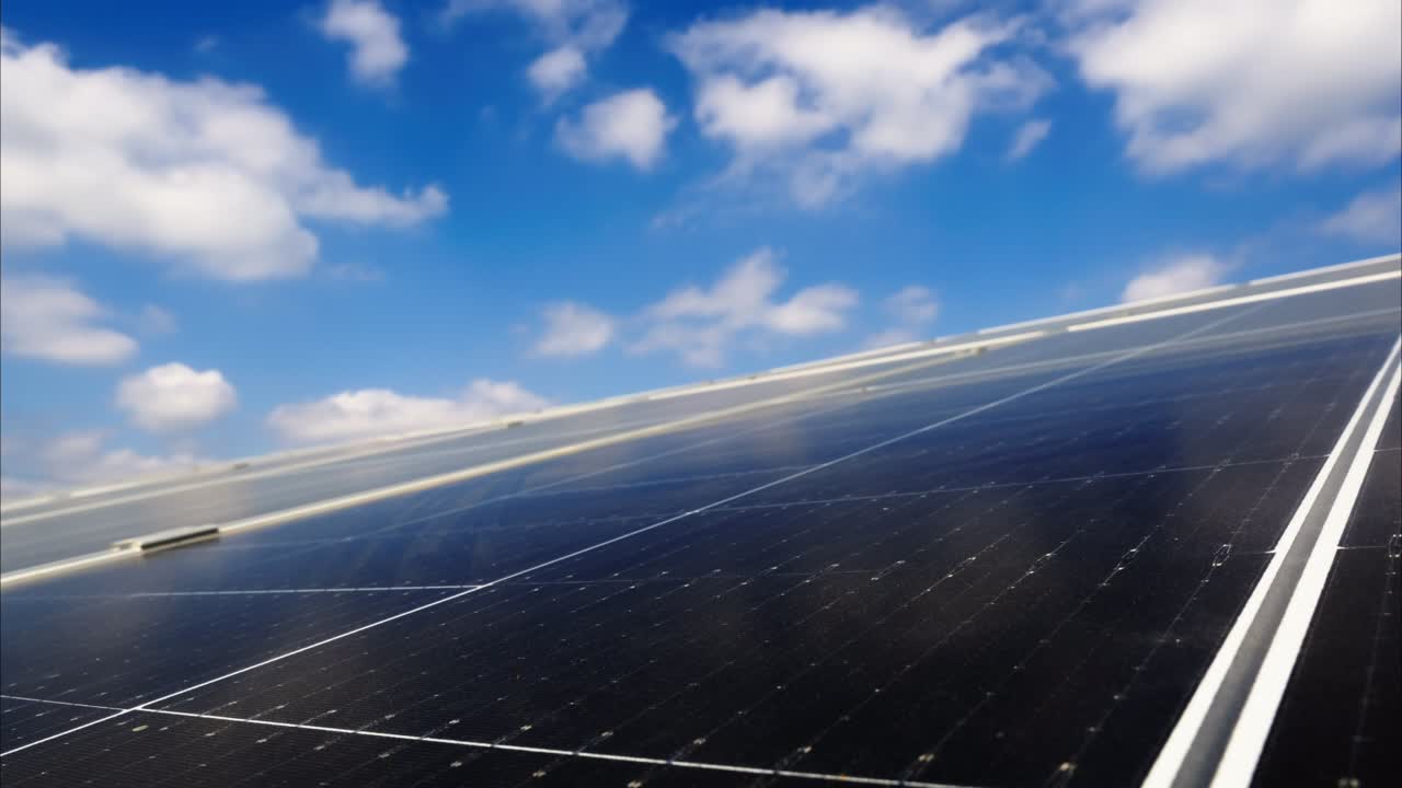 Time-lapse 4K large industrial Solar Energy Farm producing concentrated solar power day to night.Green energy concept.