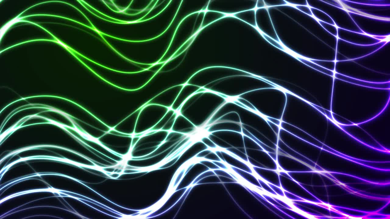 Abstract futuristic bright neon flowing wavy motion background