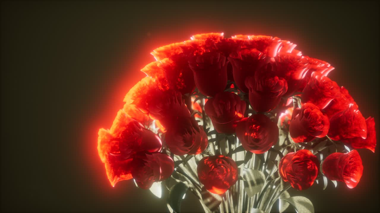 빛으로 어두운 곳에서 장미