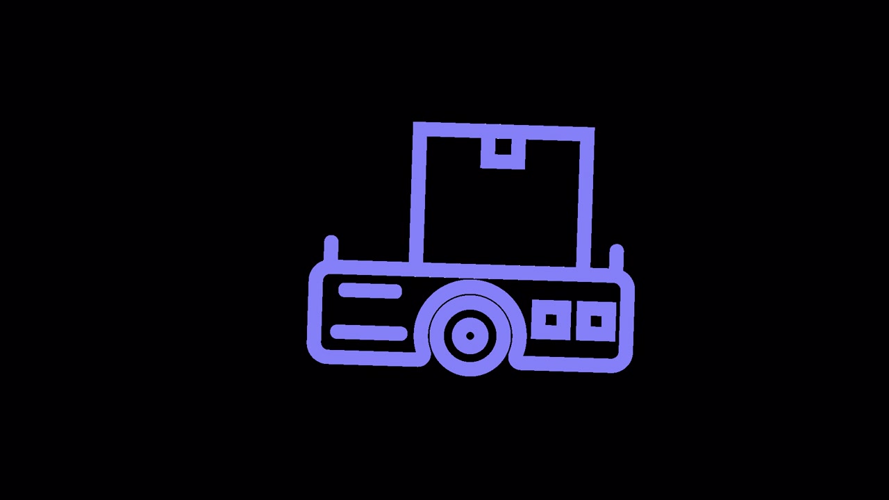 Animated Icon of an Autonomous Mobile Robot Carrying a Box