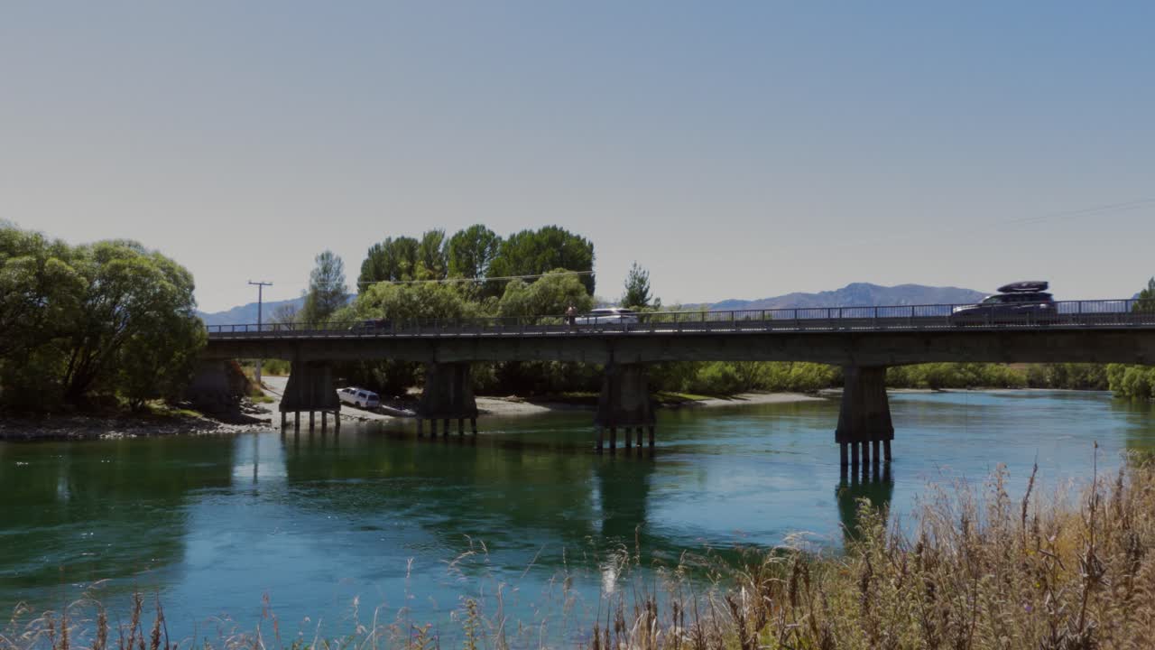 A Bridge over Beautiful Clutha River in New Zealand
