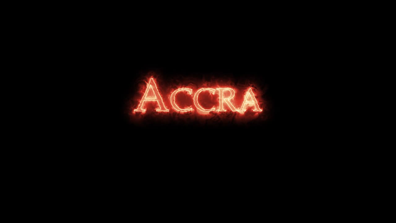 Accra written with fire. Loop
