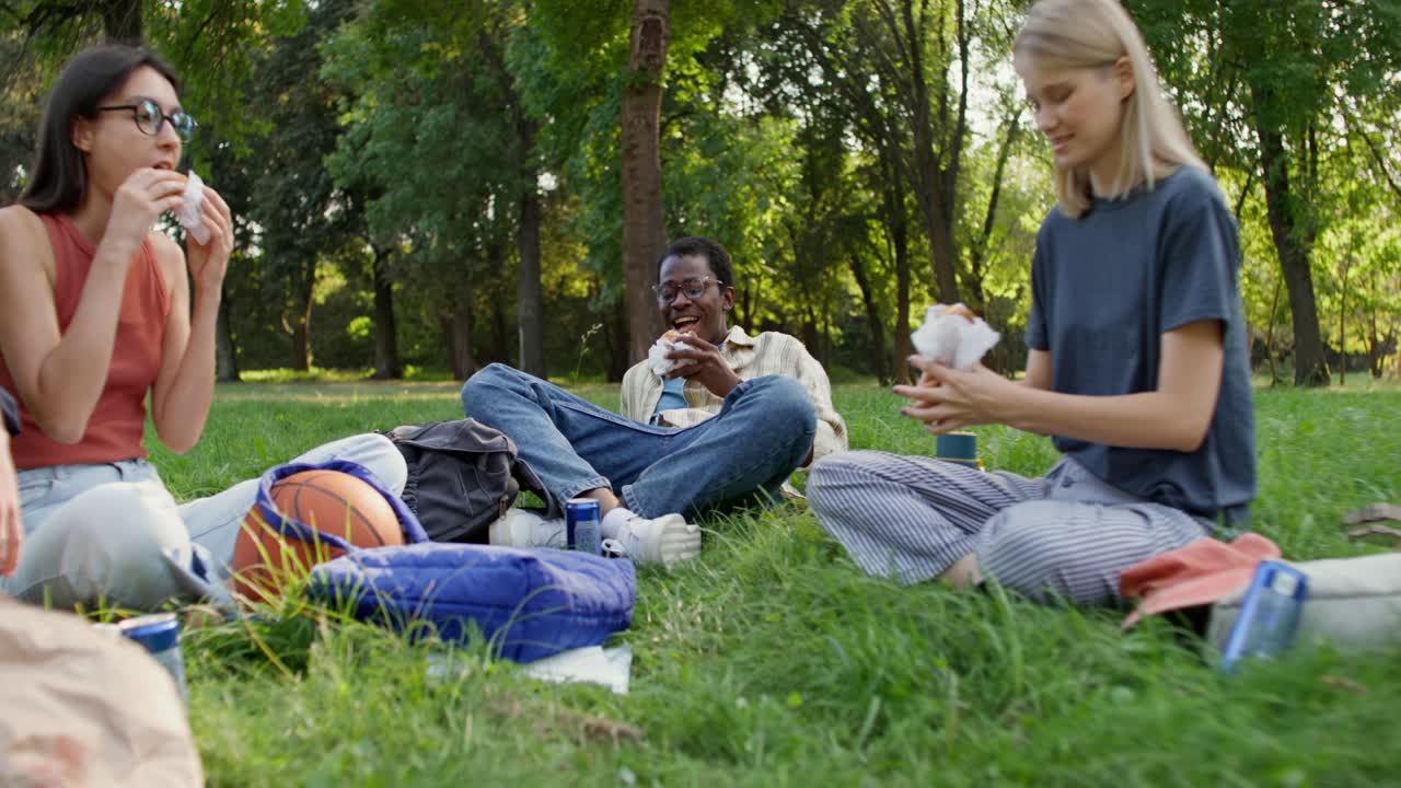 amigos disfrutando de un picnic en el parque