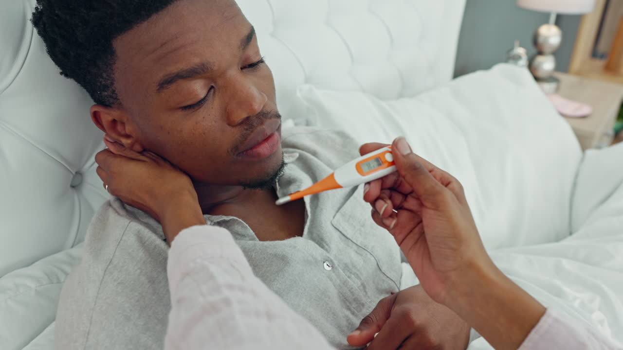 Girlfriend, health and covid sick man