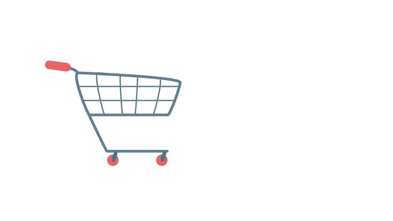 mercado de comestibles en el carrito de compras