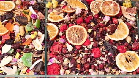 dried fruit and herbal tea ingredients