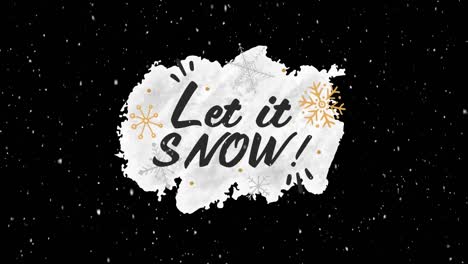 animation of let it snow text over falling snow