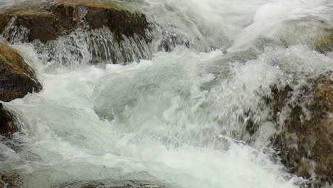 mountain river water with slow motion closeup