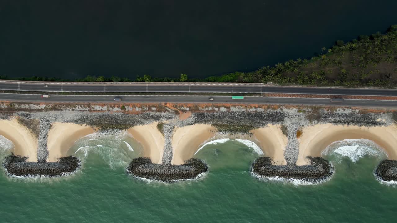 Coastal Highway with Erosion Protection Structures