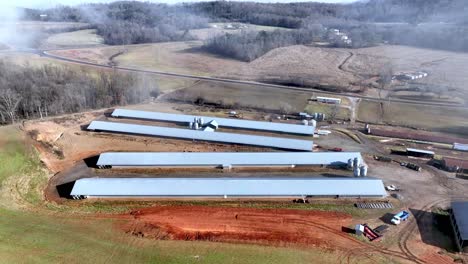 orbit-aerial-of-chicken-farm-in-wilkes-county-nc,-north-carolina