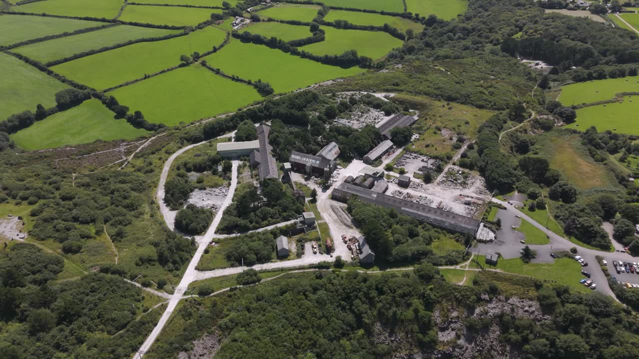Aerial View of a Slate Quarry in Rural Wales