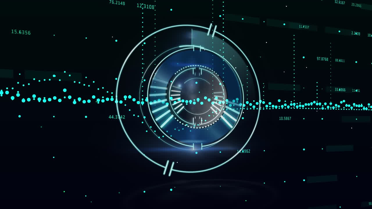 animación del escaneo del alcance sobre el procesamiento de datos