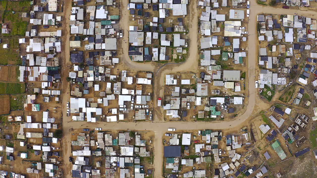 4k drone footage of a township in South Africa