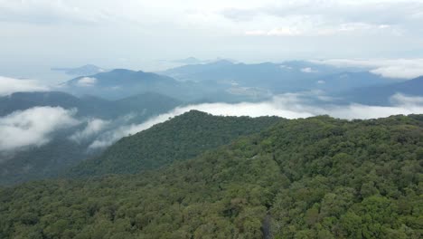 panoramic view of serra do mar with fog, brazil