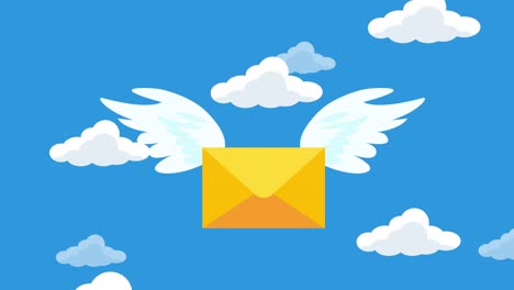 envelope and wings animation. seamless loop