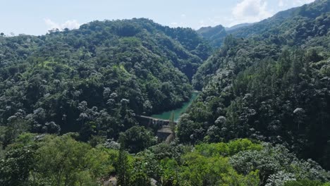 tireo dam, bonao mountains in dominican republic