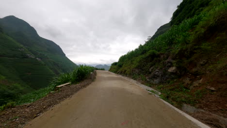 pov traveling by motorcycle in ha giang vietnam