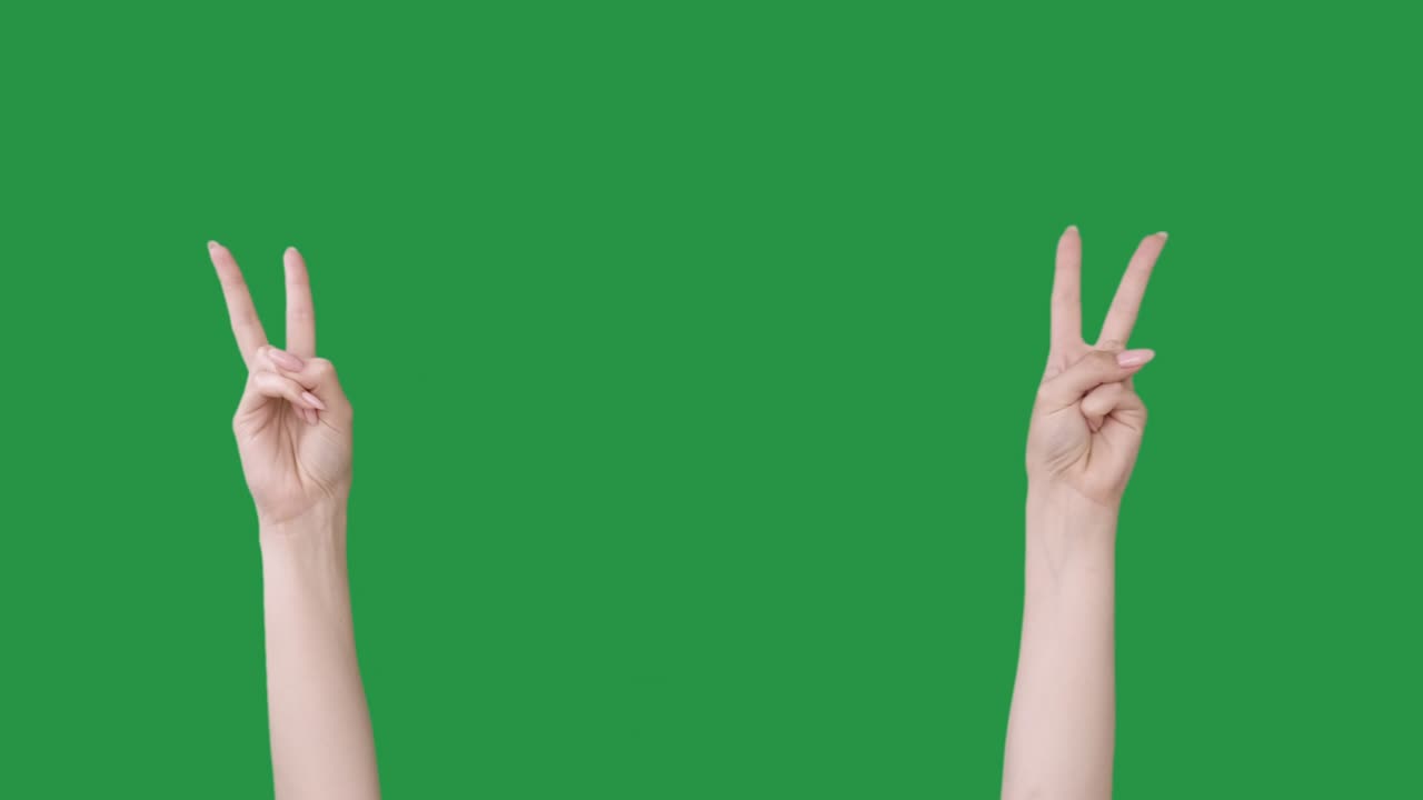 celebración de la victoria gesto de paz manos signo v