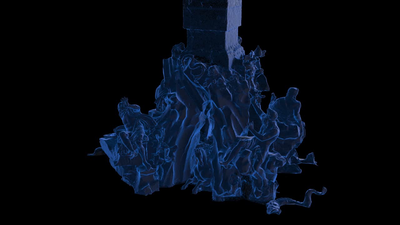 Fountain of the Four Rivers - rotation loop - BLUE