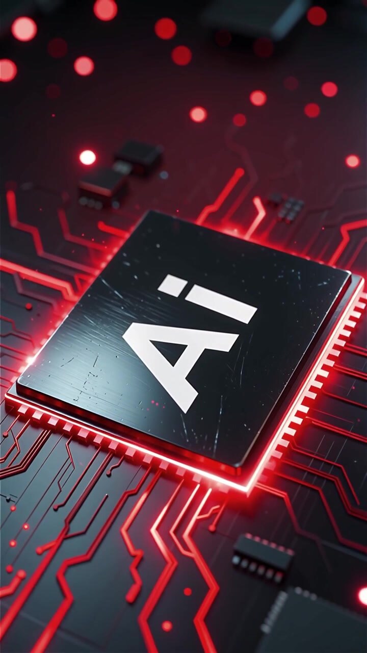 Futuristic AI Chip Motherboard Technology Background