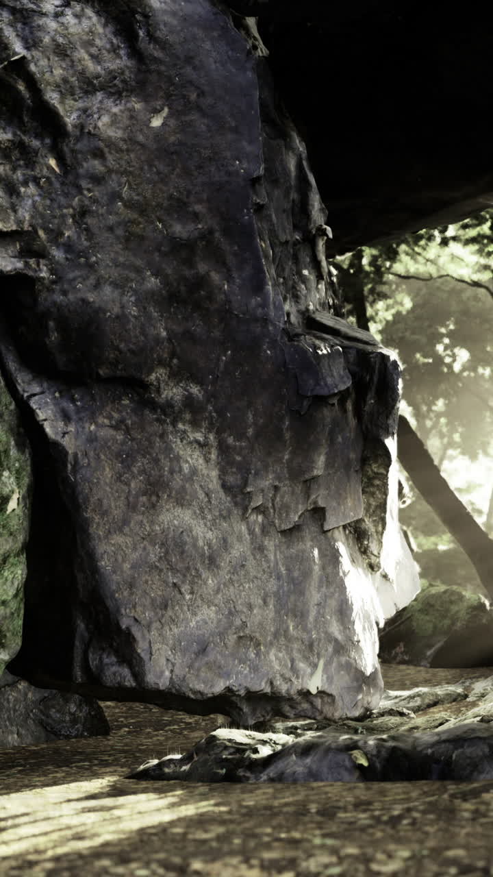Esplorare l'ingresso nascosto di una grotta, circondato da una vegetazione lussureggiante e dalla luce del sole