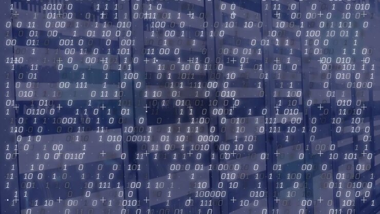 Server-Racks verschieben sich im Rechenzentrum, Automatisierung startet binäres Overlay zur Visualisierung des Datenflusses.