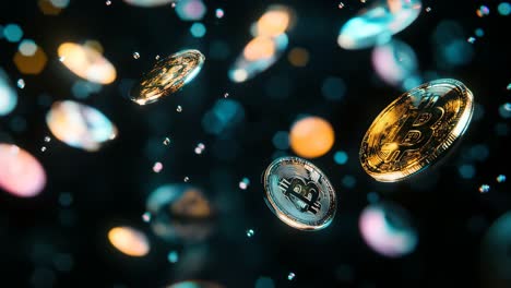 flying crypto coins