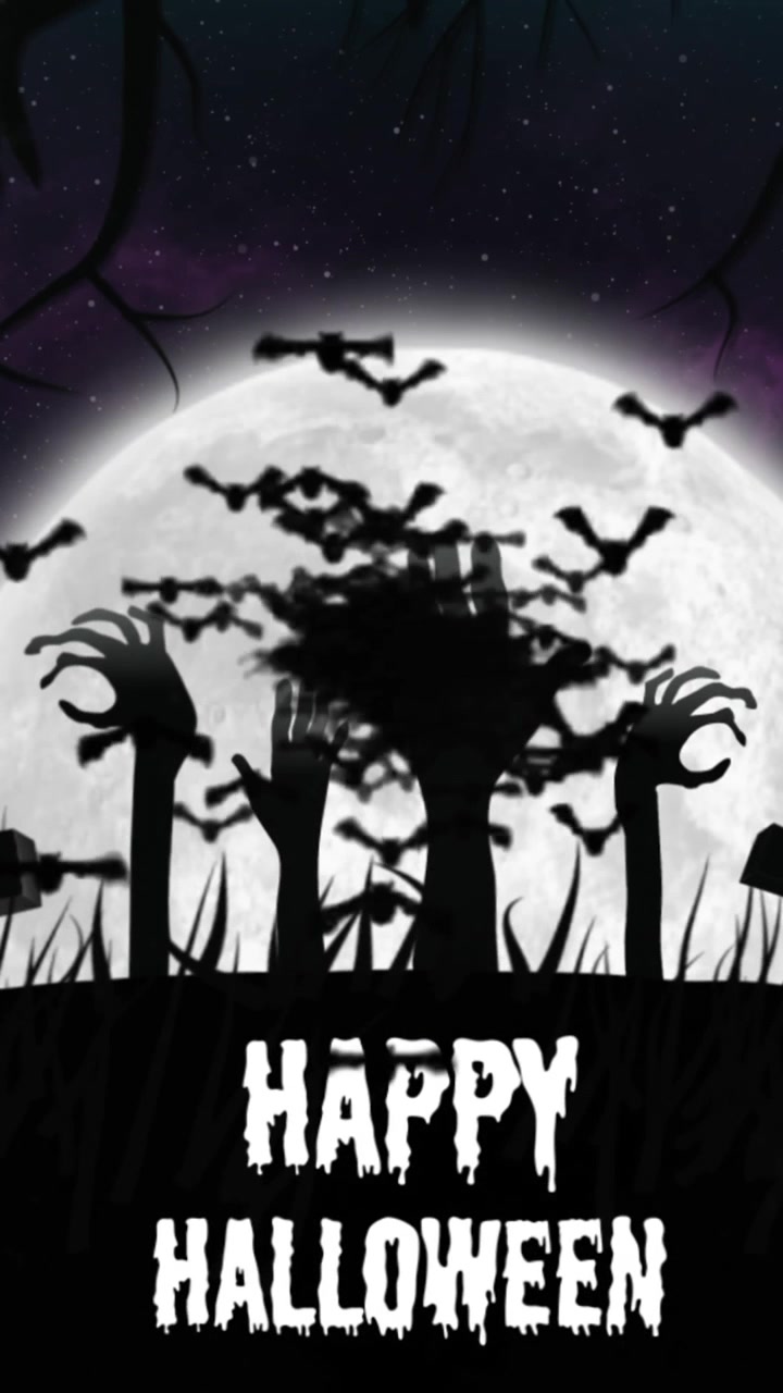 Animation of happy halloween text