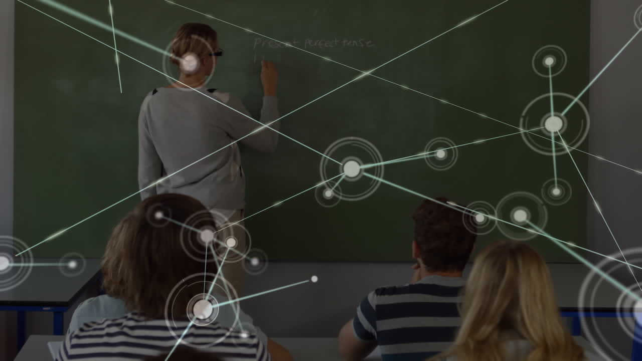 animación de redes de conexiones entre profesores y estudiantes en la universidad