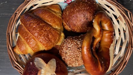 freshly baked croissants on the breakfast table