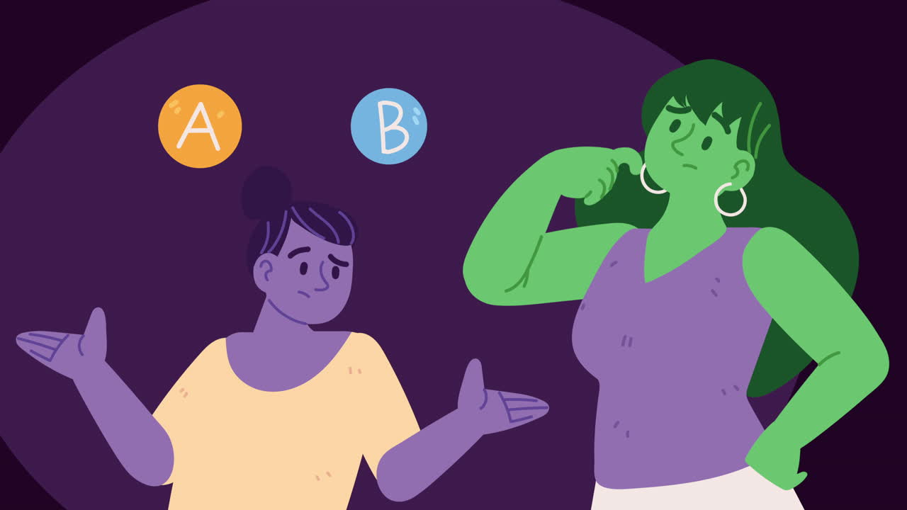 mujeres con dudas personajes de animación