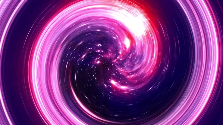 Abstract energy wormhole space twirl tunnel spreading glow pink gradient ripple radial waves of power energy transmission. 4K 3D seamless loop cyber energy helix tunnel. Infinite vortex tunnel of streaming light waves.