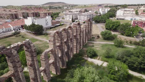 stunning circling shot of arabian aqueduct arches