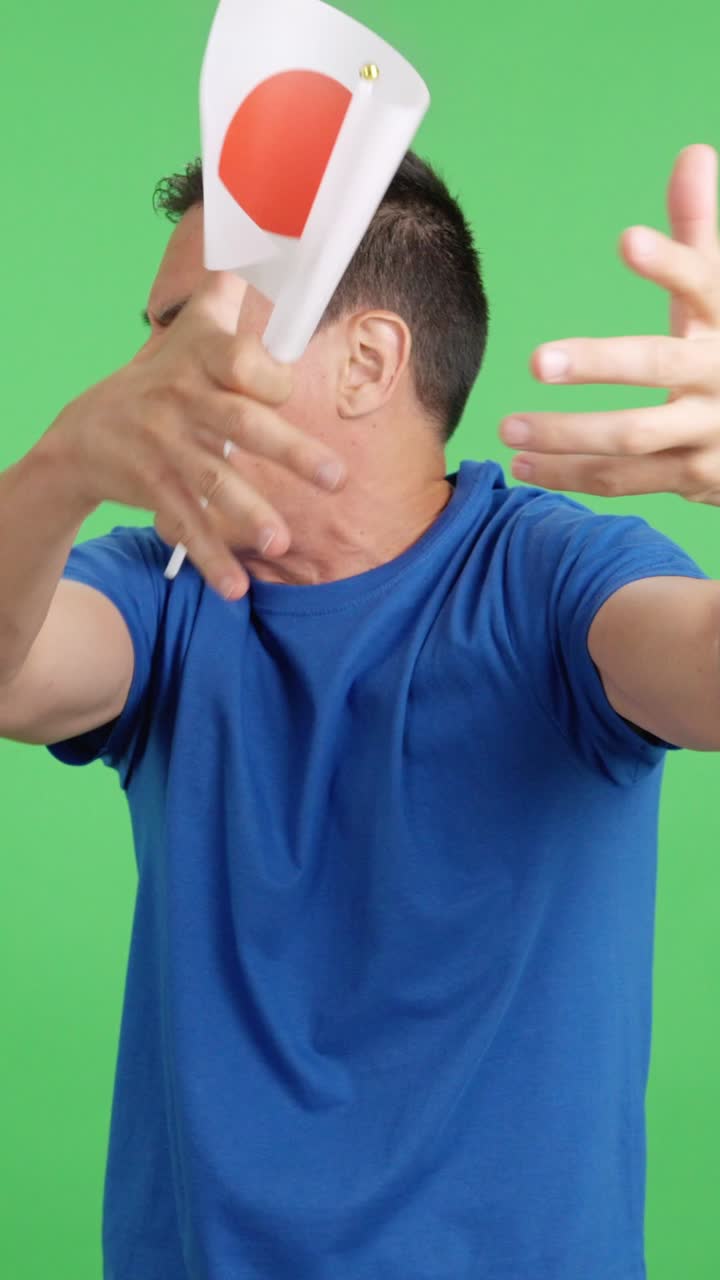 Man Cheering for Japan, angry with the decision of referee