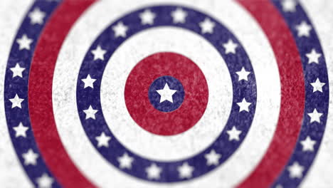 american flag with turning white stars with white, blue and red circles